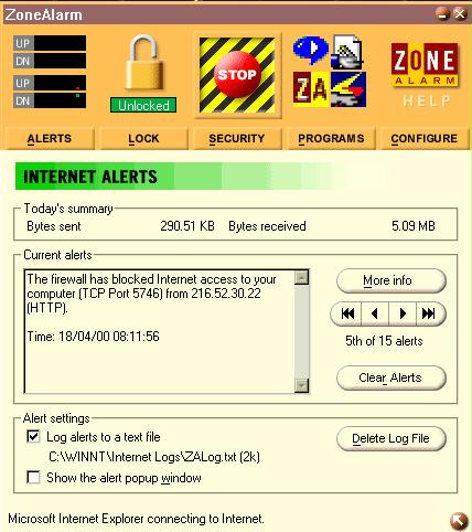 Screenshot showing unauthorised access